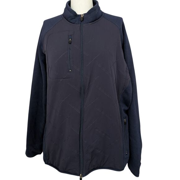 Johnnie O Mario Mix Media Water Repellent Zip-Up Jacket Twilight - Picture 2 of 16